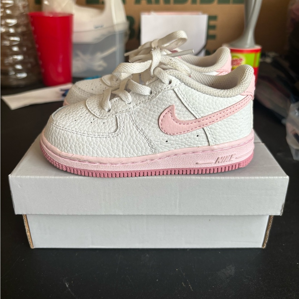 Nike Air Force 1 White/Pink (TD) Size 8c